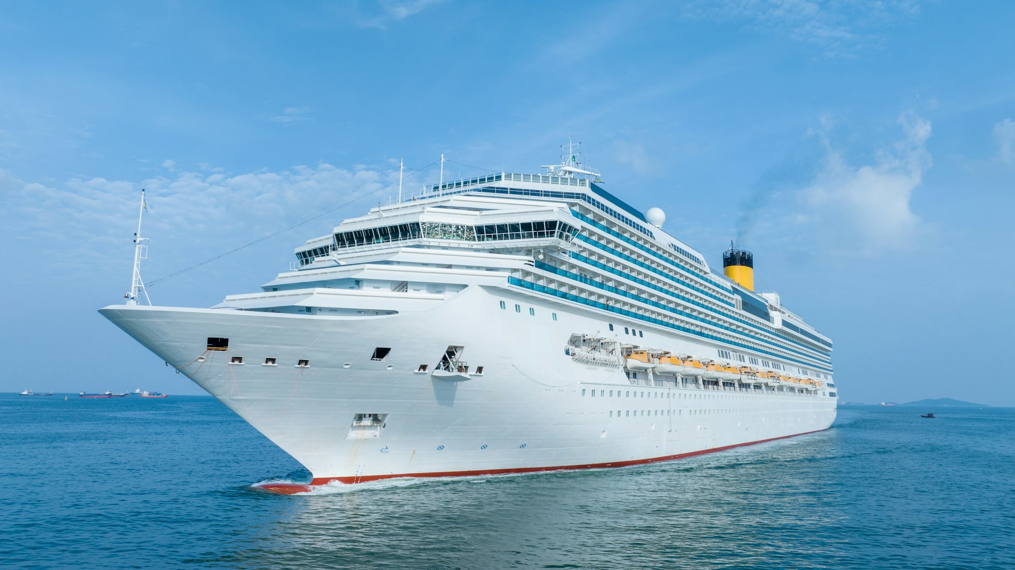 Cruise Ship, Cruise Liners beautiful white cruise ship above luxury cruise in the ocean sea